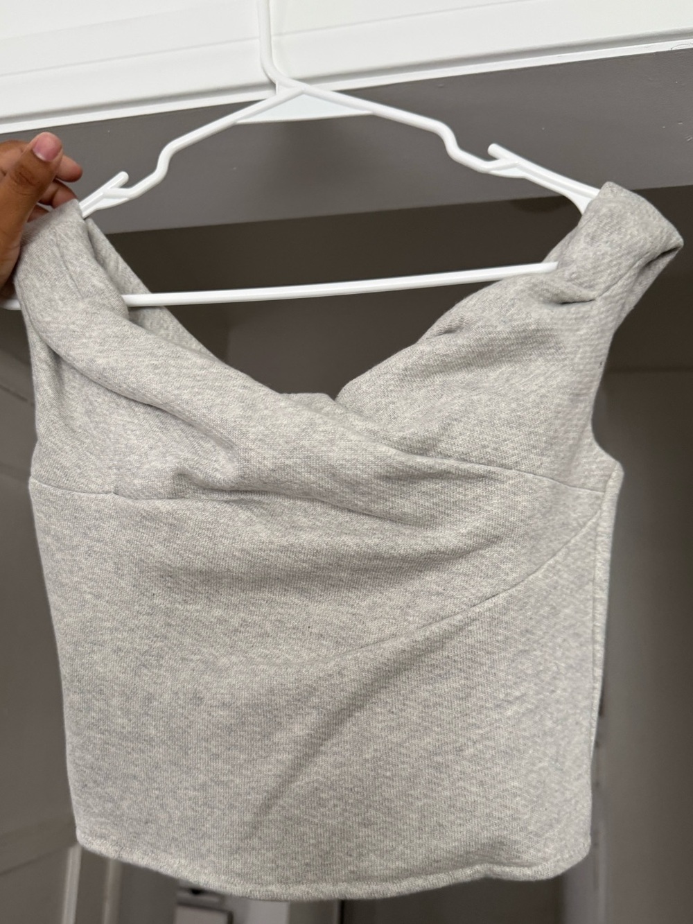RtA grey ruched corset top
